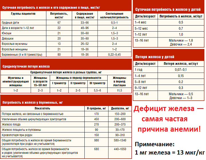 Потребность и потеря за сутки