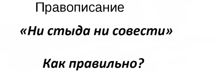 «ни стыда ни совести»