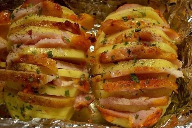 Гармошка из картофеля
