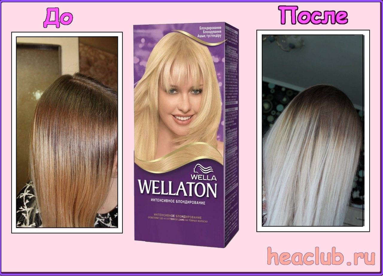 Убрать желтизну волос, wella до и после