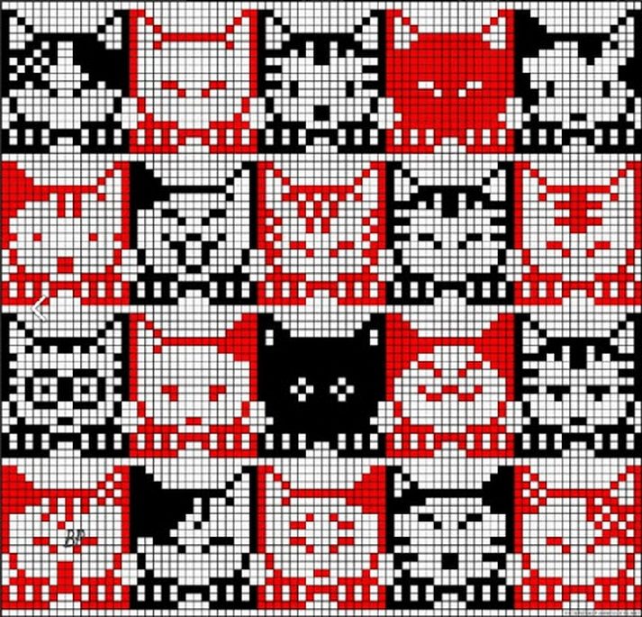 Котята - жаккардовый узор