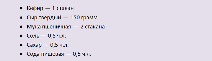 Набор продуктов для лепешек