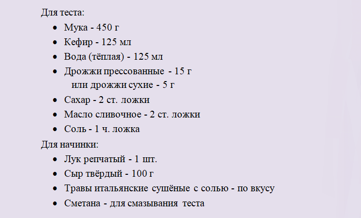 Набор продуктов для лепешек