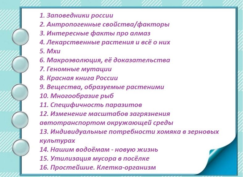 Интересные темы для презентации по биологии в школе