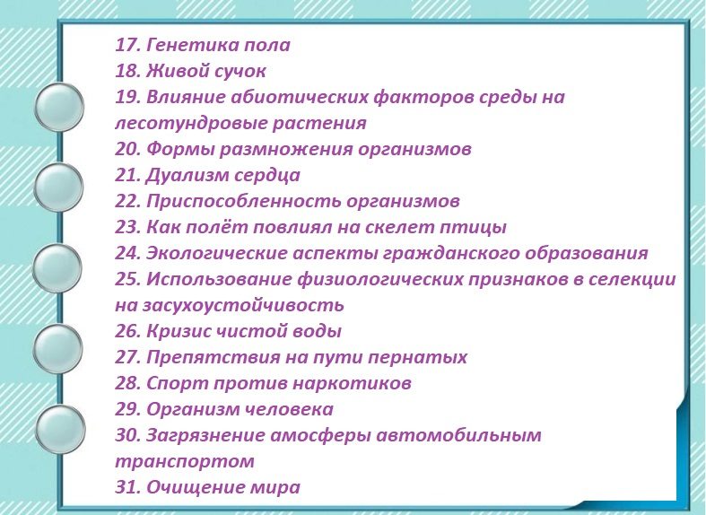 Интересные темы для презентации по биологии в школе