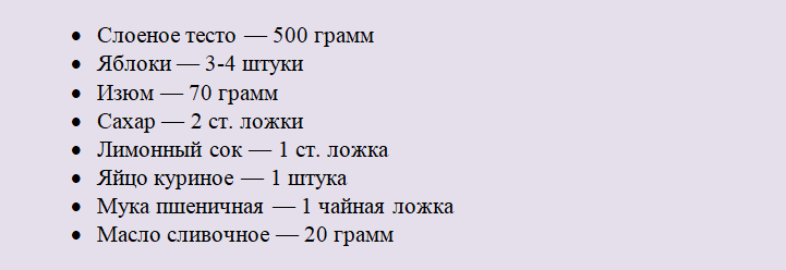 Подготовьте такие ингредиенты