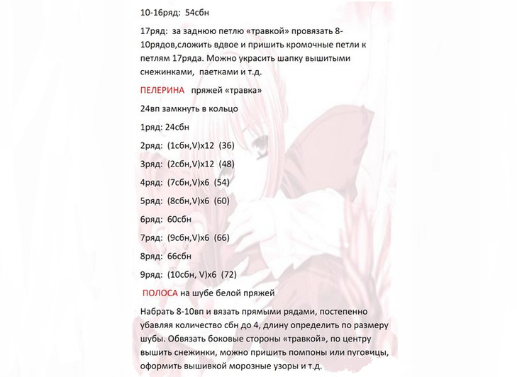 Описание к вязанию
