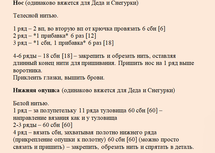 Описание к вязанию