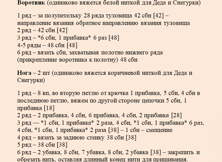 Описание к вязанию