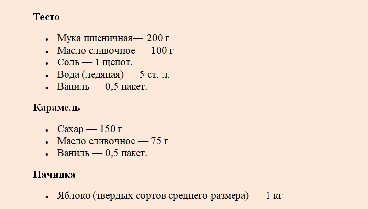 Продукты, которые необходимы для приготовления