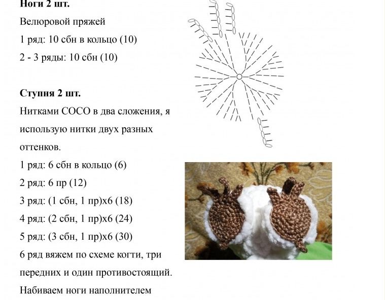 Описание вязания крючком игрушку сову из плюшевой пряжи