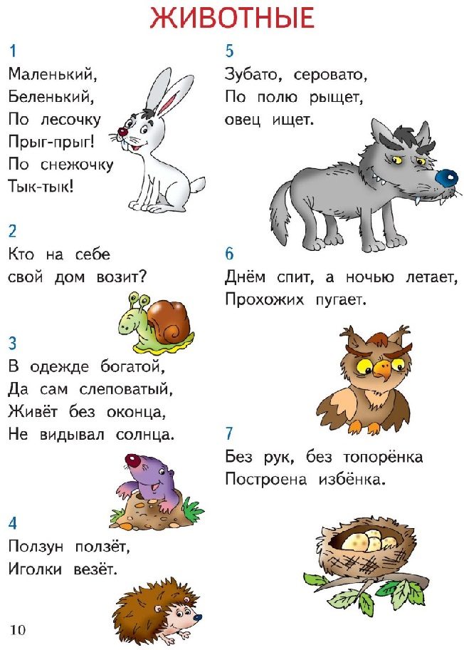 Литературные загадки про животных