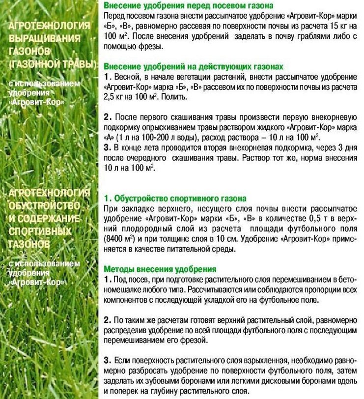 Удобрения для газона