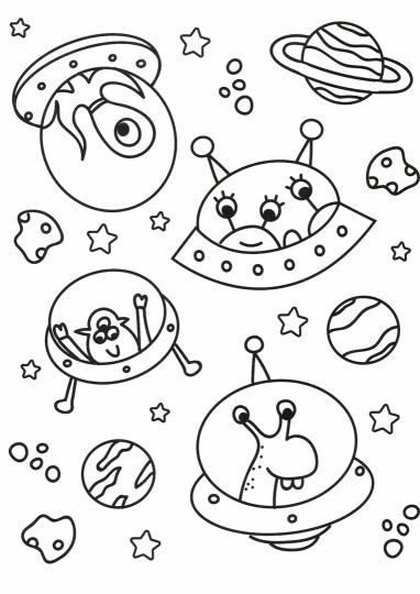 Космос, космонавты - трафареты для детей, шаблон