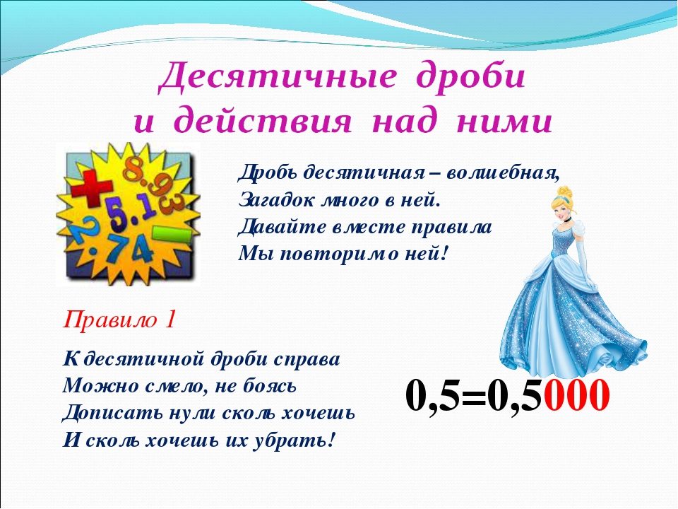 Запоминалки по математике 5 класс - дроби