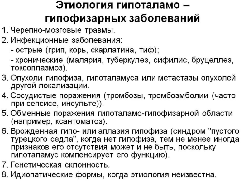 Гипофиз и гипоталамус: заболевания