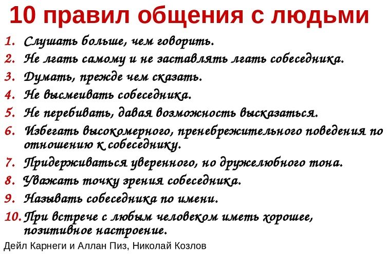 Правила общения