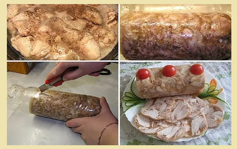 Колбаса из курицы в бутылке