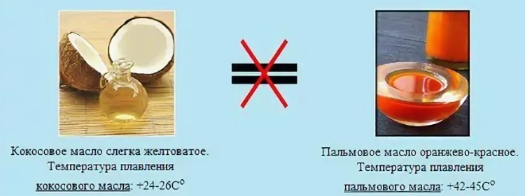 Кокосовое масло отличается от пальмового по способу получения