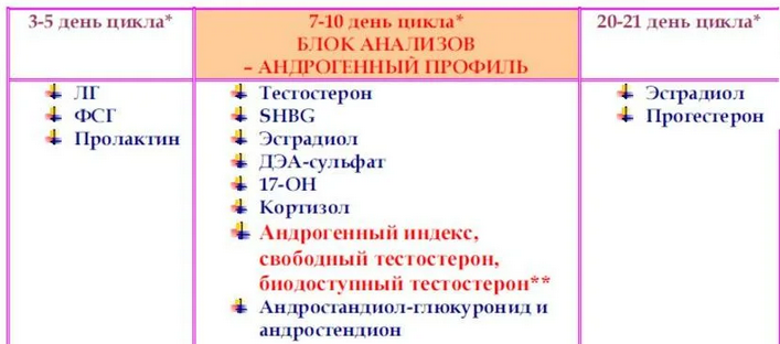Анализ на гормоны по дням цикла