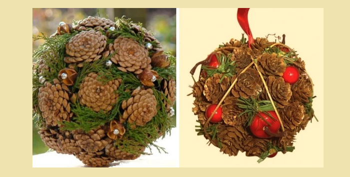 Поделки из шишек на новый год своими руками