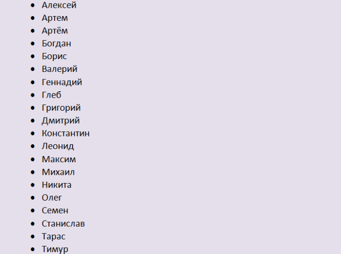 Имена для мальчиков к отчеству сергеевич