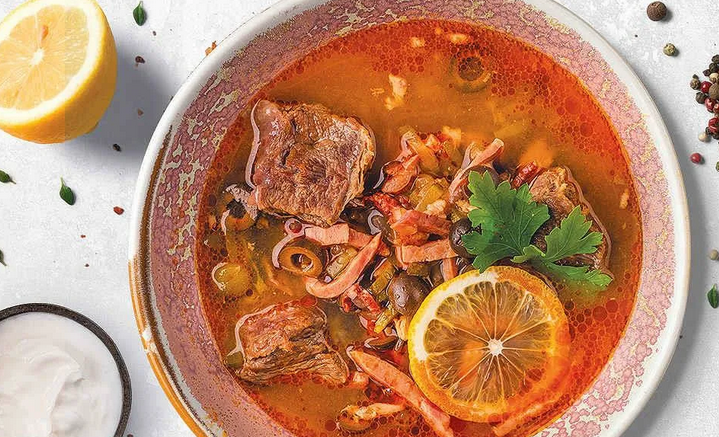 Мясная солянка с почками