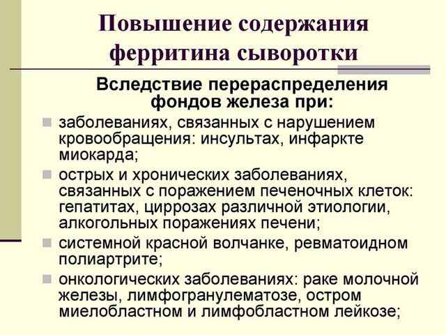 Повышенный ферритин в крови у женщин и мужчин — что это значит? Что делать при высоком ферритине, как его снизить?