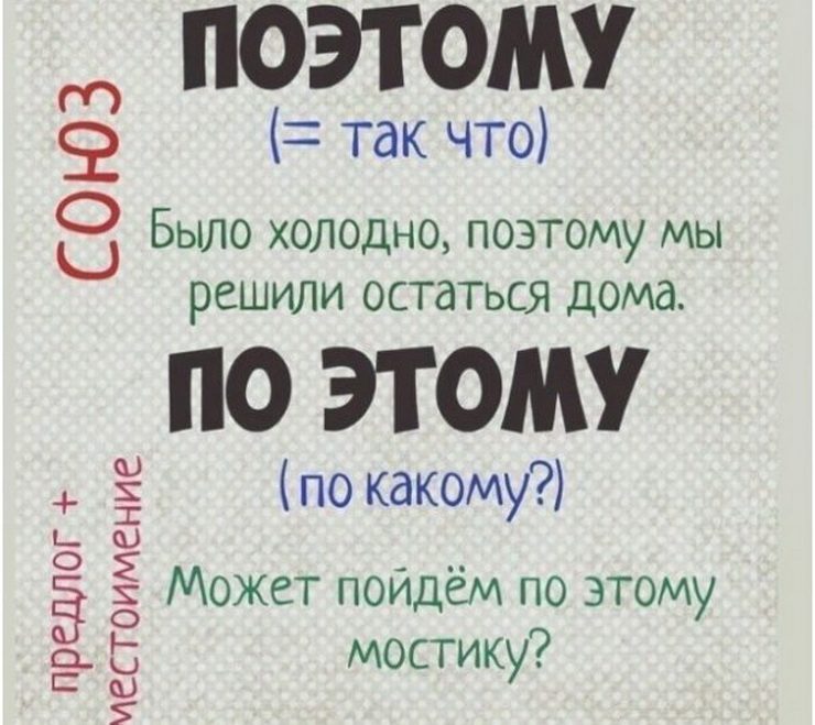 Как писать "поэтому"?
