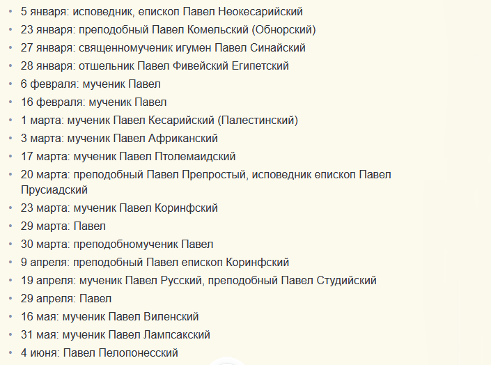 Святые покровители имени