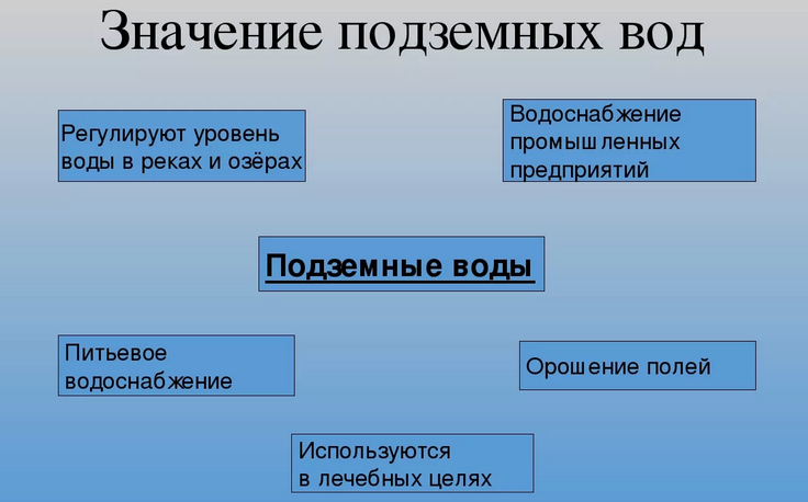 Значение подземных вод в жизни человека, растений, животных