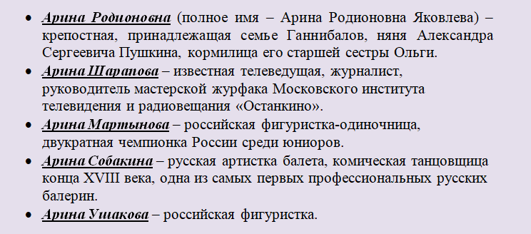 Известные люди, знаменитости с именем