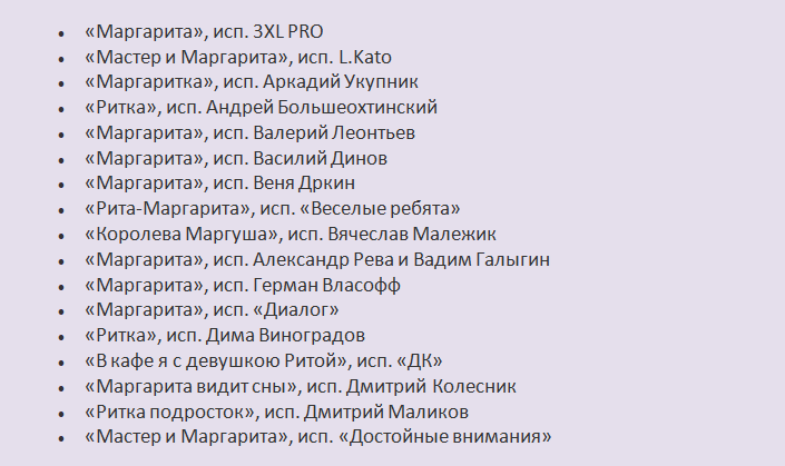 Песни с именем