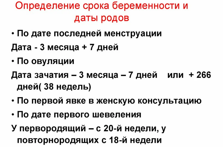 Срок беременности и родов