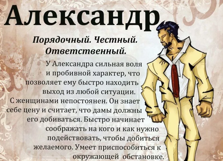 Имя александр многое говорит о мужчине