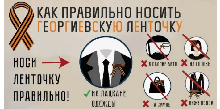 Вот куда нужно и куда не стоит вешать георгиевскую ленту