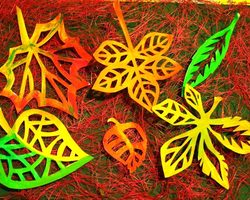 Вытынанки листьев красивые, осенние, для детского сада- шаблоны для вырезания