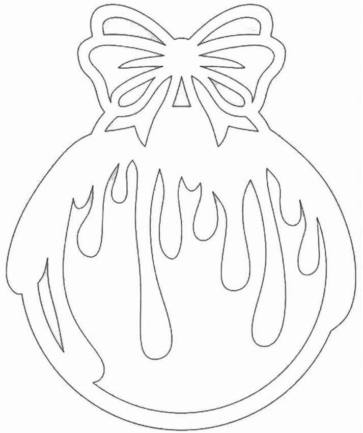 Новогодние вытынанки на окна с елочными игрушками: шаблоны для вырезания