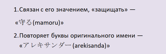 Имя александр, саша на японском языке
