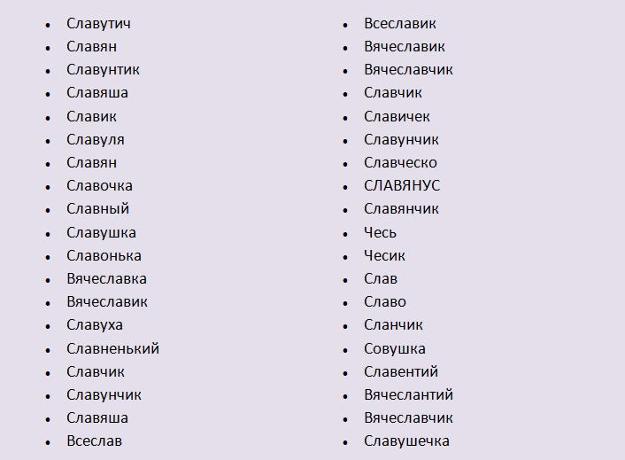 Формы имени