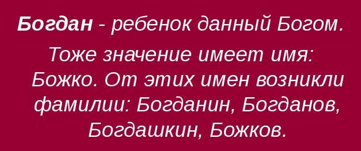 Имя богдан: значение