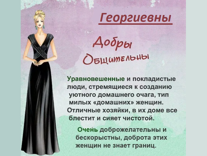 Значение отчества георгиевна для девочки