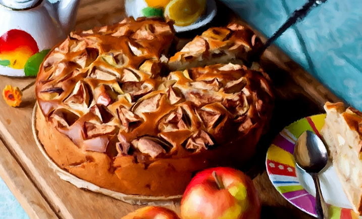 Шарлотка с фруктами и маслом, как в ссср