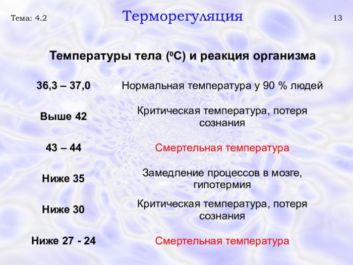 Можно ли умереть от низкой температуры тела?