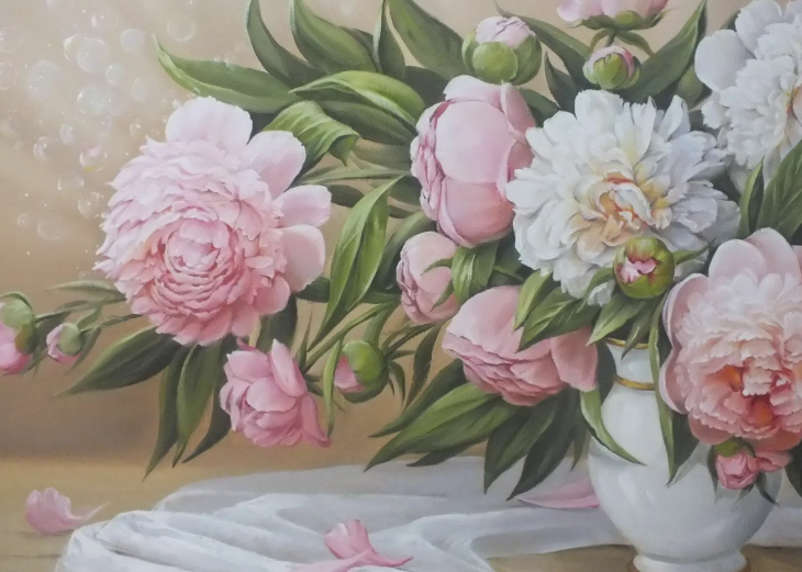 Картина с пионами