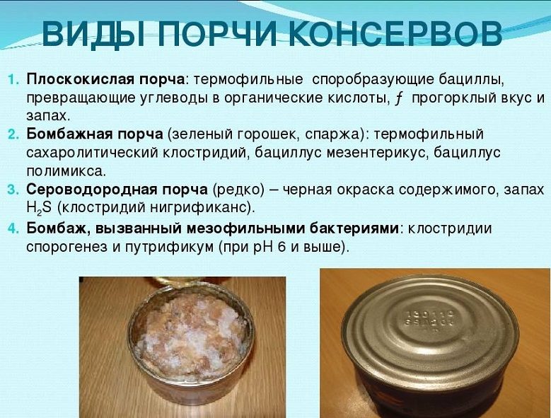 Виды испорченной тушенки
