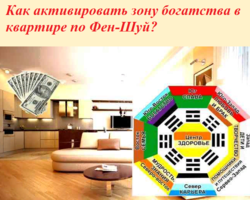 Как активировать и усилить зону богатства в квартире по Фен-Шуй? Как определить в какой комнате денежный сектор в квартире по Фен-Шуй и какой его цвет?