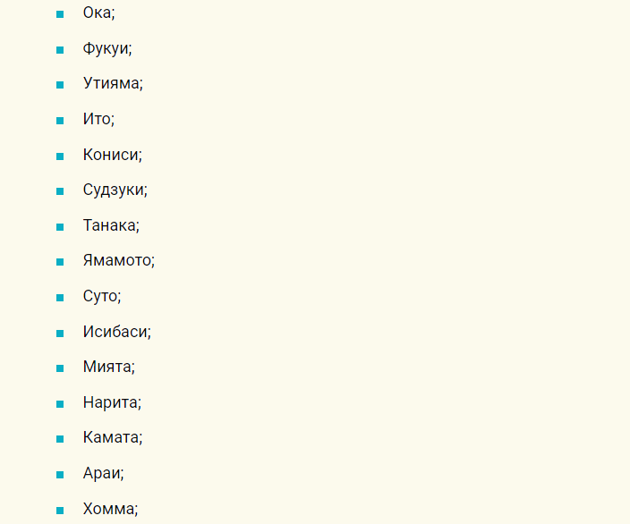 Кошачьи клички на основе японских фамилий