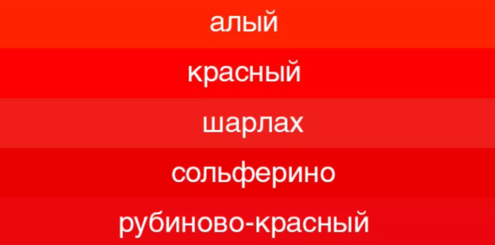 Алый цвет отличается от красного
