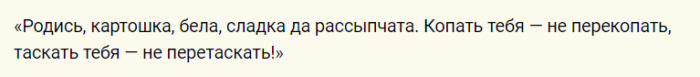 Деревенские шепотки на хороший урожай картошки